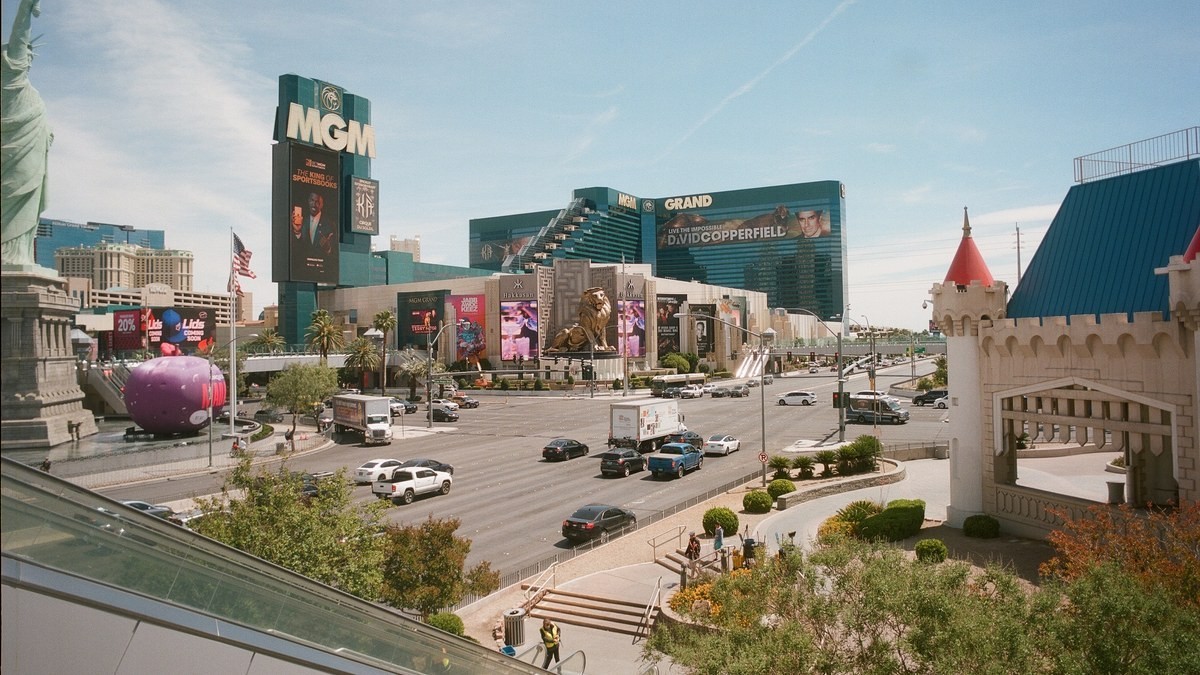 MGM Grand Las Vegas hotel and casino viewed from across the Strip.