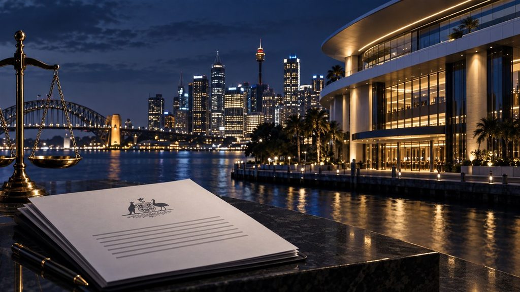 Sydney casino oversight illustrated against the city skyline