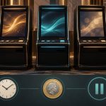 Britain Sets Gaming Machine Rules for 2027 Rollout Editorial illustration of gaming machine rules with generic cabinets and clock, spending and pause symbols