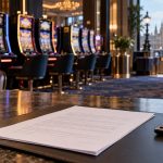 Licence paperwork and calculator in a casino, illustrating changes to UK remote gambling fees